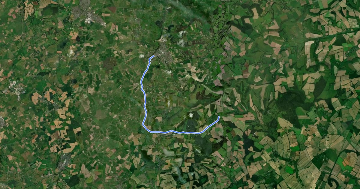 Маршрут National Byway Dorset Loop на спутниковом снимке