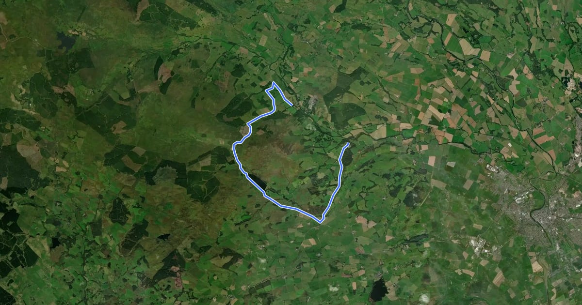 Маршрут National Byway Dumfries Loop на спутниковом снимке