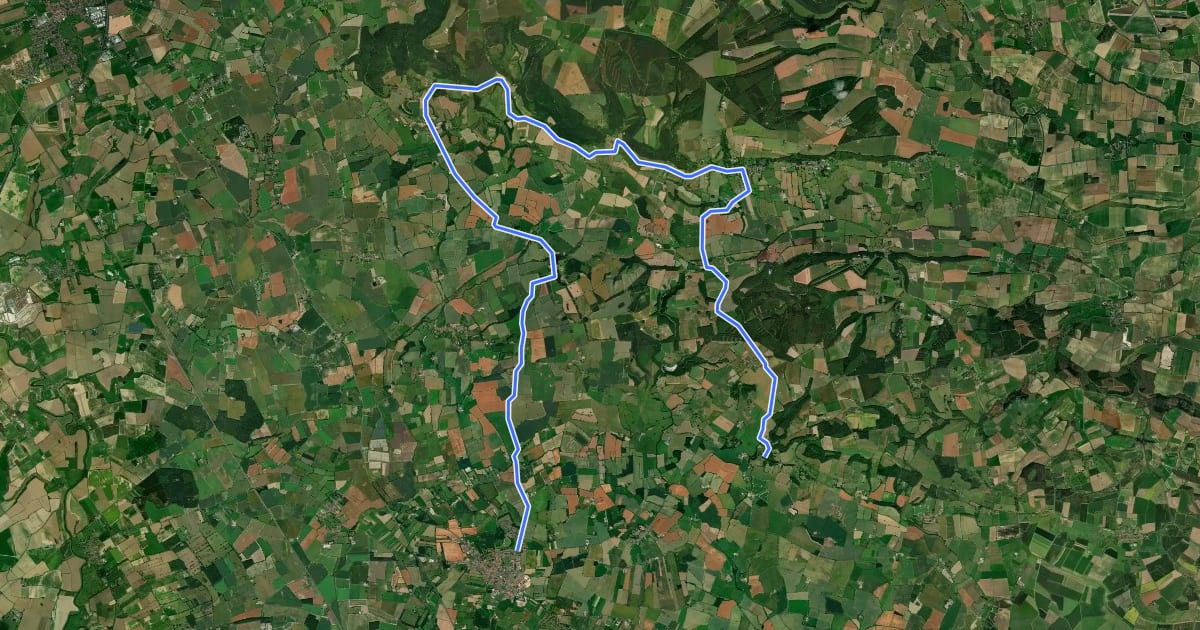 Маршрут National Byway (Easingwold Loop) на спутниковом снимке