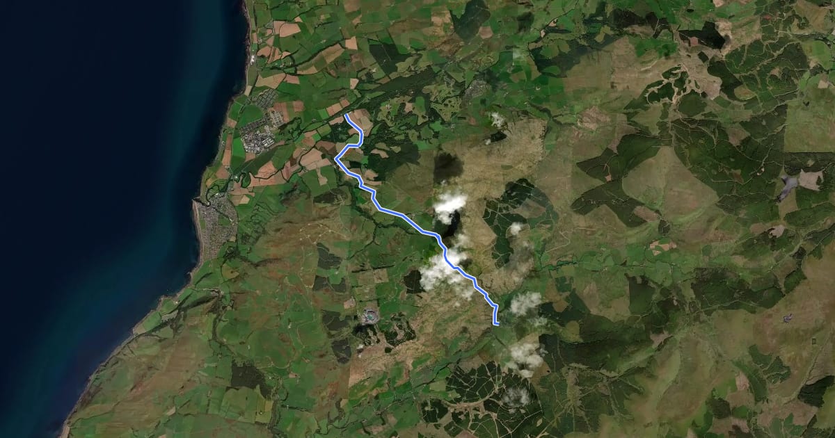 Маршрут National Byway Girvan Loop на спутниковом снимке
