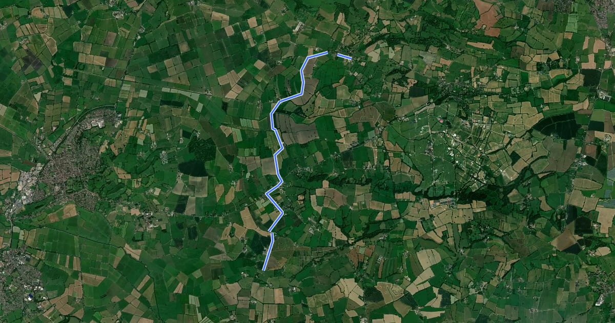 Маршрут National Byway Glastonbury Loop на спутниковом снимке
