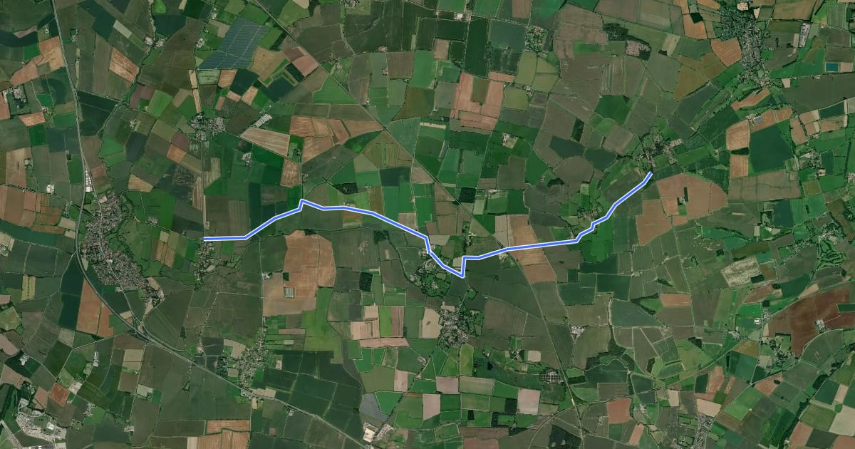 Маршрут National Byway (Grantham Loop) на спутниковом снимке
