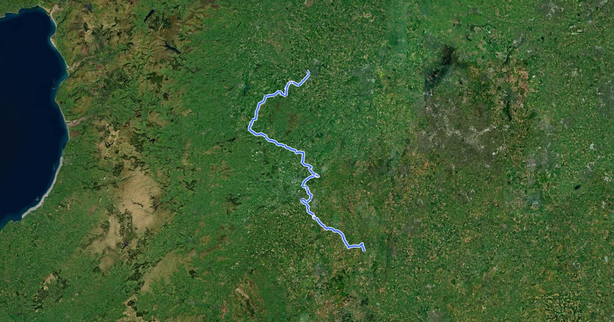 Маршрут National Byway (Herefordshire) на спутниковом снимке