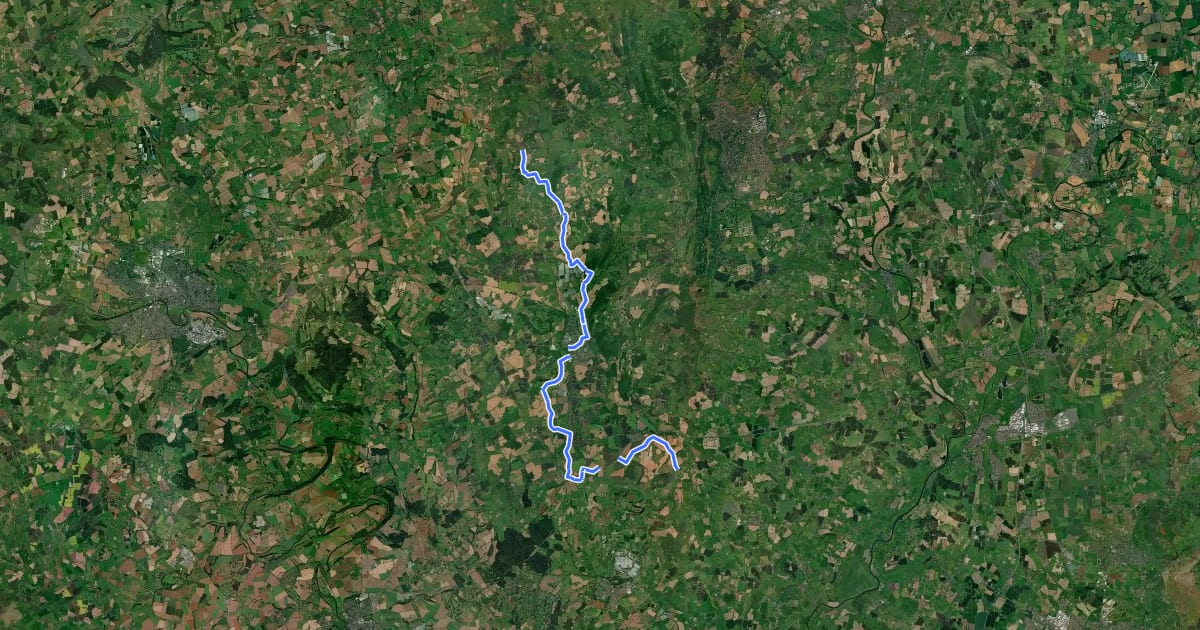 Маршрут National Byway (Ledbury area) на спутниковом снимке