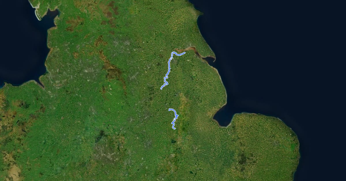 Маршрут National Byway (Lincolnshire) на спутниковом снимке