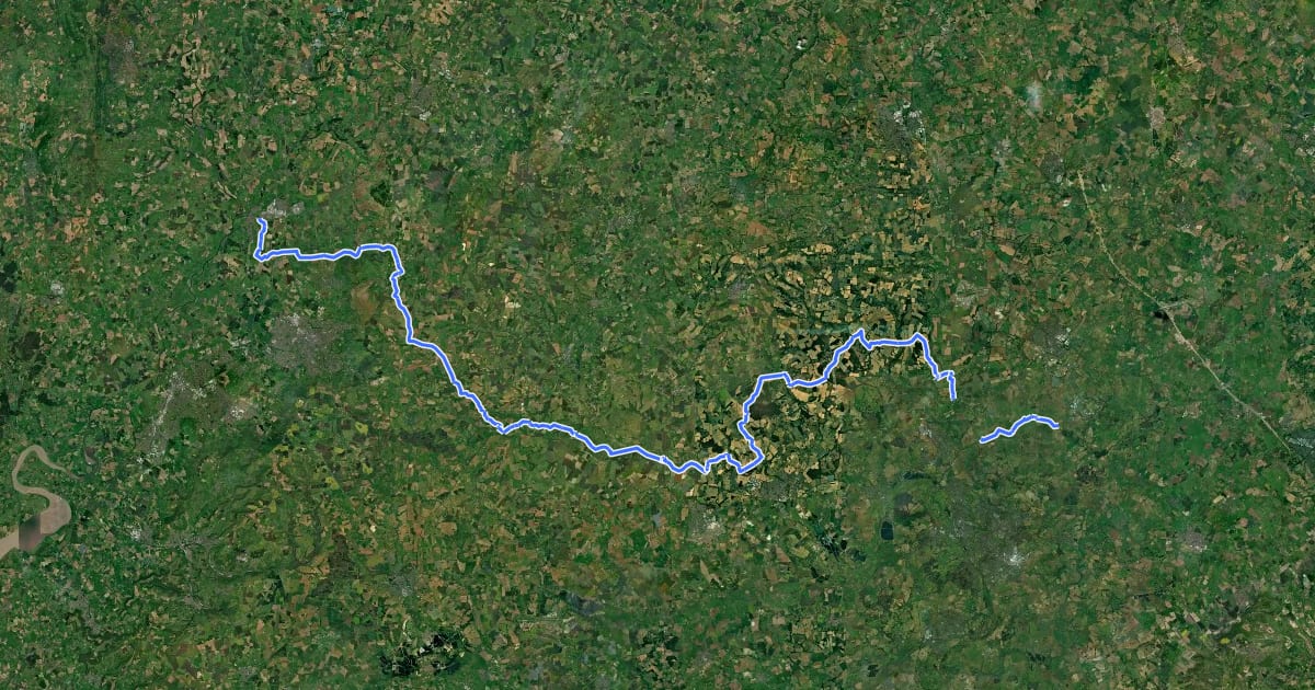 Маршрут National Byway (Oxon and Glos) на спутниковом снимке