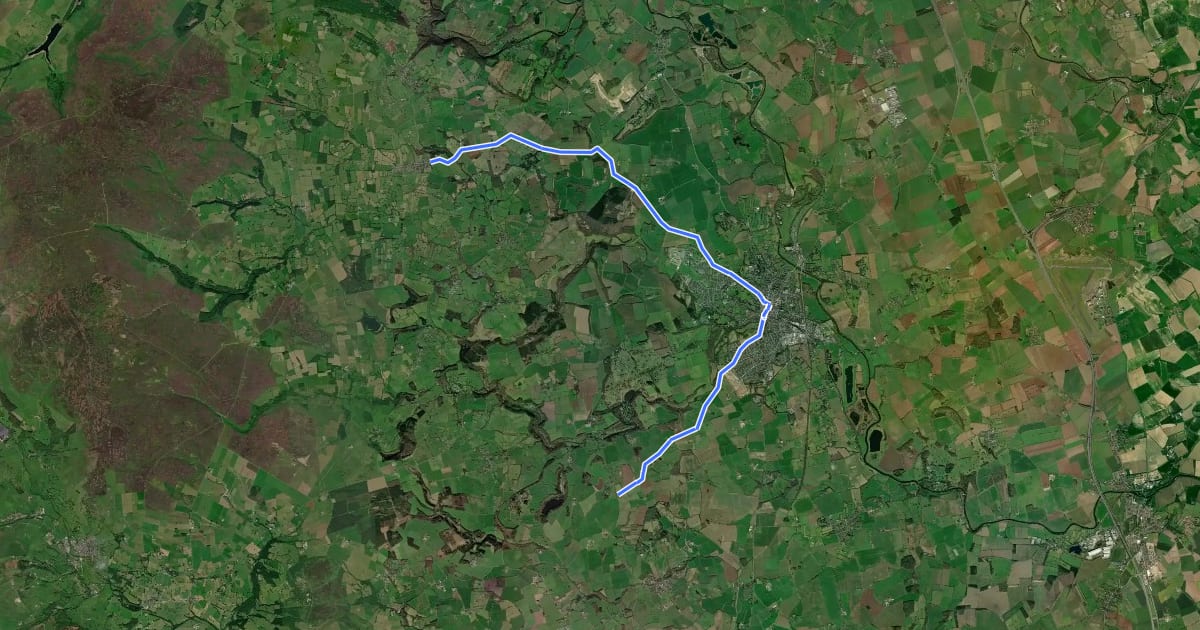 Маршрут National Byway (Ripon Loop) на спутниковом снимке