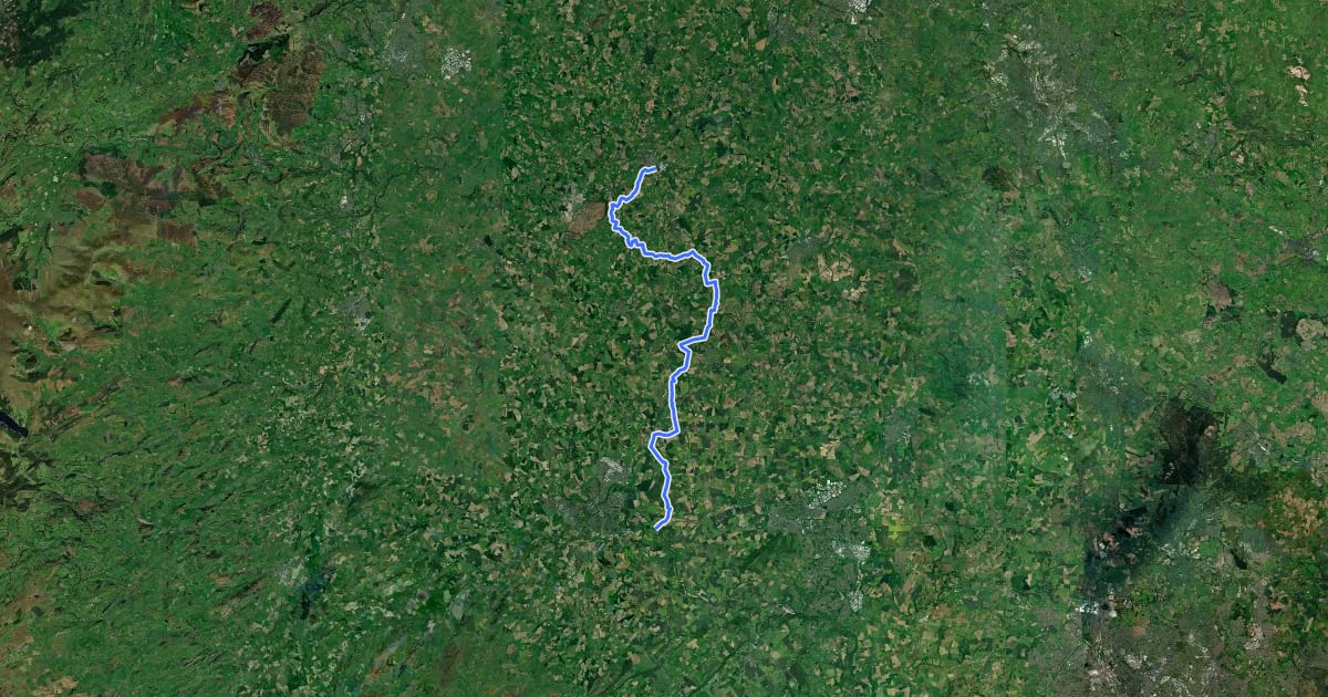Маршрут National Byway (Shropshire) на спутниковом снимке