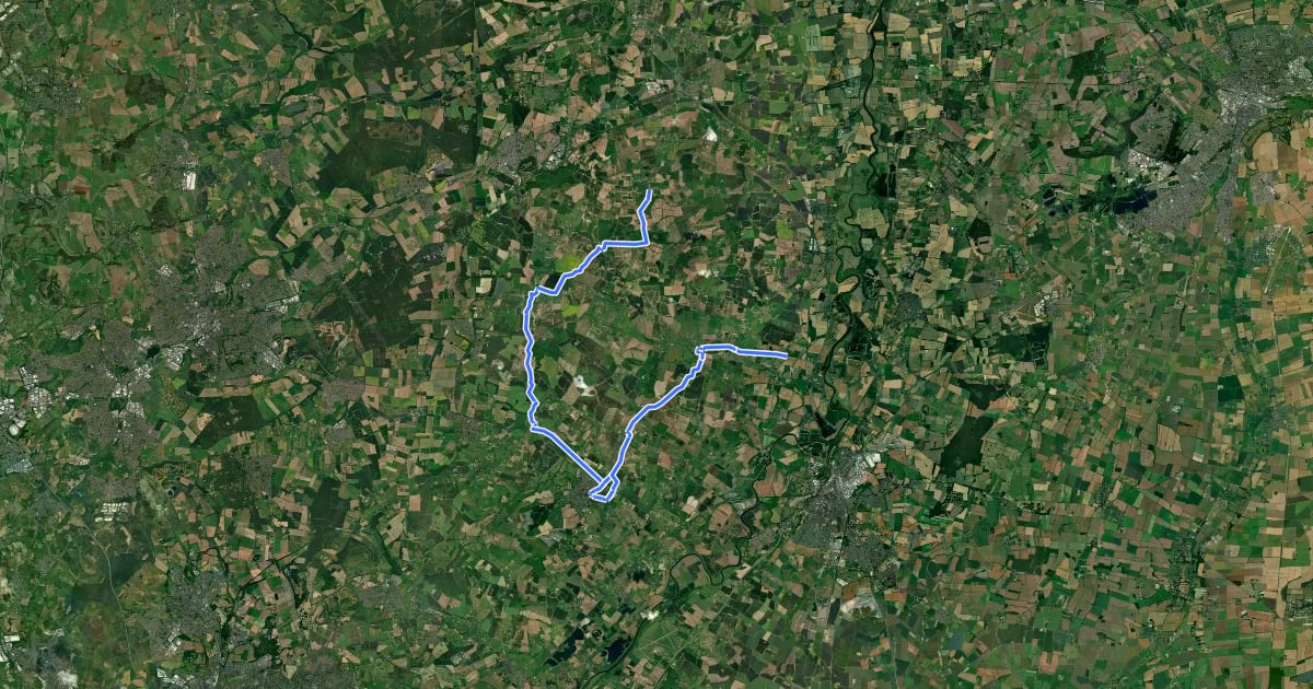 Маршрут National Byway (Southwell Loop) на спутниковом снимке