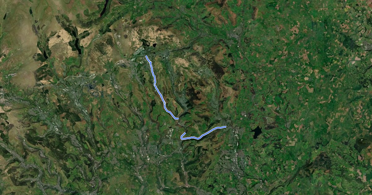 Маршрут National Cycle Network 466 на спутниковом снимке