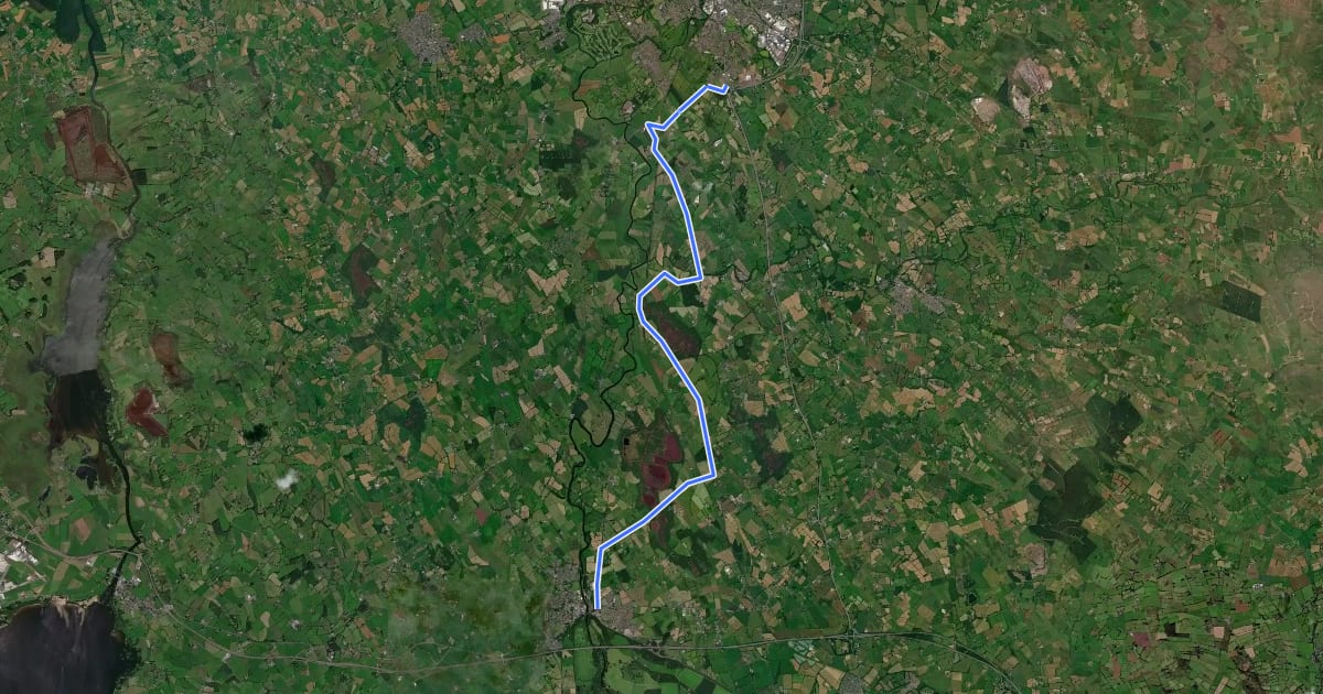 Маршрут National Cycle Network National Route 97 Extension на спутниковом снимке