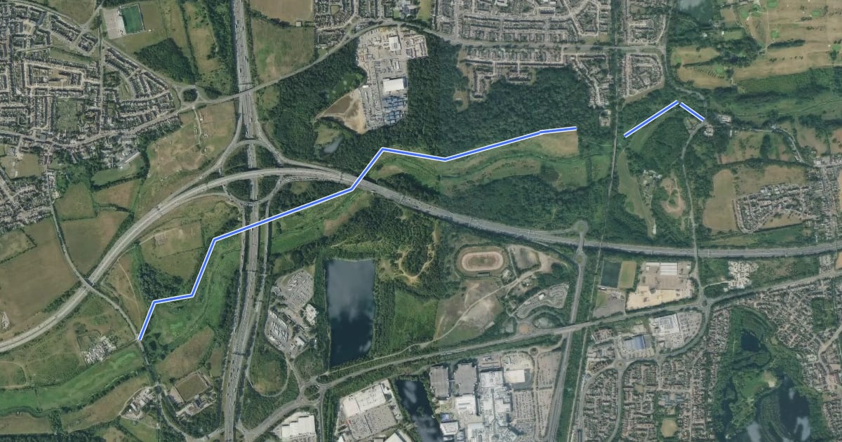 Маршрут National Cycle Network Route 137 на спутниковом снимке