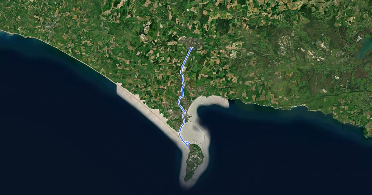Маршрут National Cycle Network Route 26 на спутниковом снимке