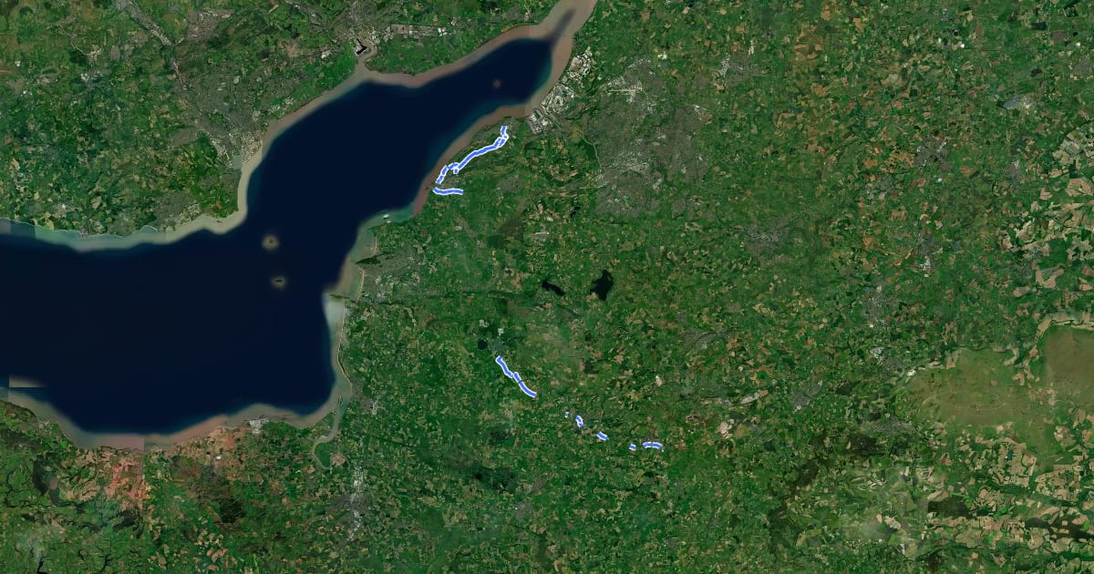 Маршрут National Cycle Network Route 26 (Proposed) на спутниковом снимке