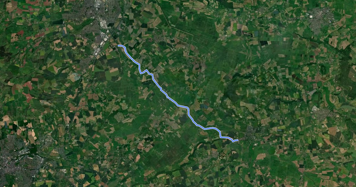 Маршрут National Cycle Network route 339 на спутниковом снимке
