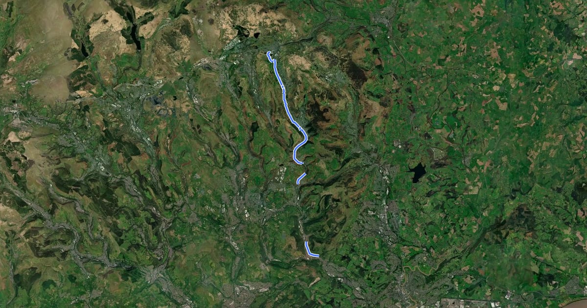 Маршрут National Cycle Network Route 465 на спутниковом снимке