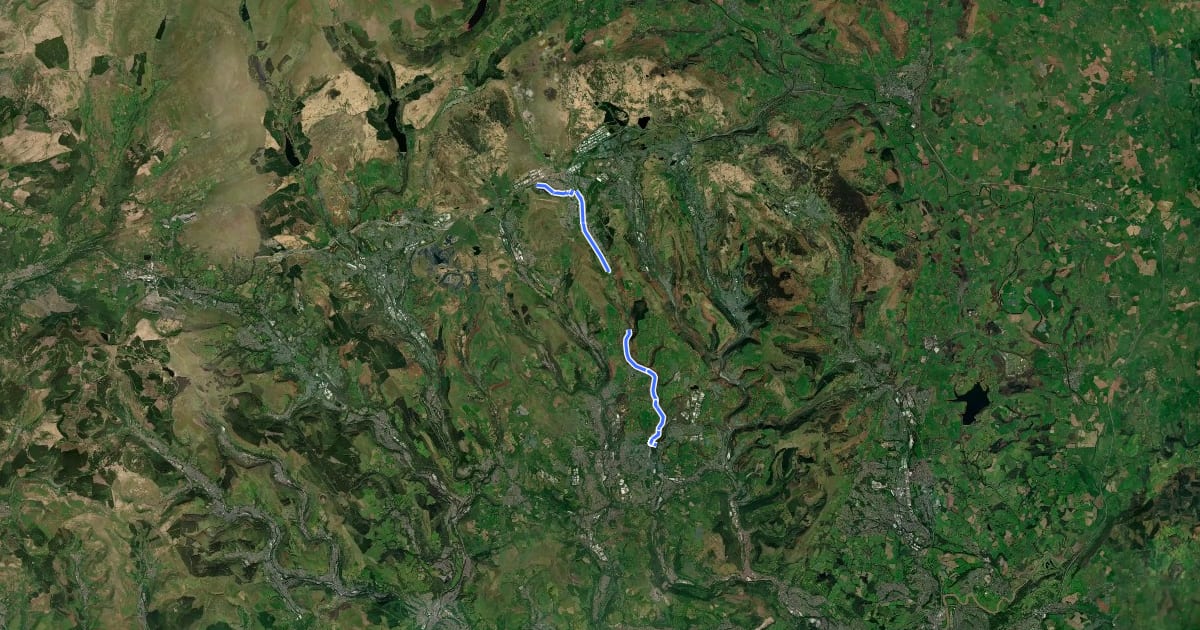 Маршрут National Cycle Network Route 467 на спутниковом снимке