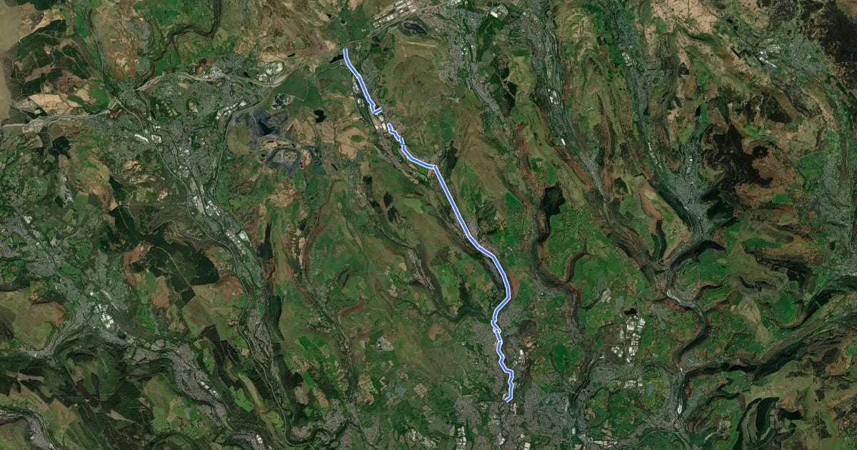 Маршрут National Cycle Network Route 468 на спутниковом снимке