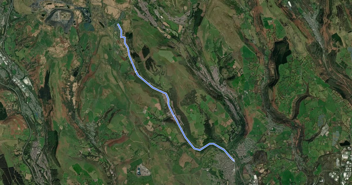 Маршрут National Cycle Network Route 469 на спутниковом снимке