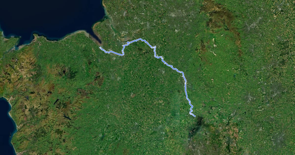 Маршрут National Cycle Network Route 5 на спутниковом снимке