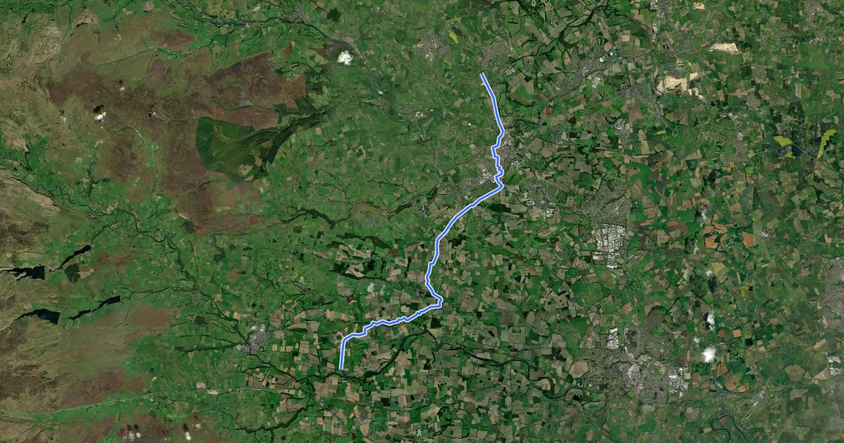 Маршрут National Cycle Network Route 715 на спутниковом снимке