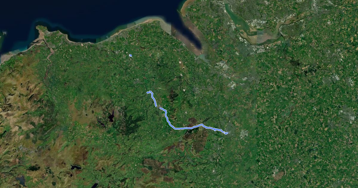 Маршрут National Cycle Route 84 (Proposed) на спутниковом снимке