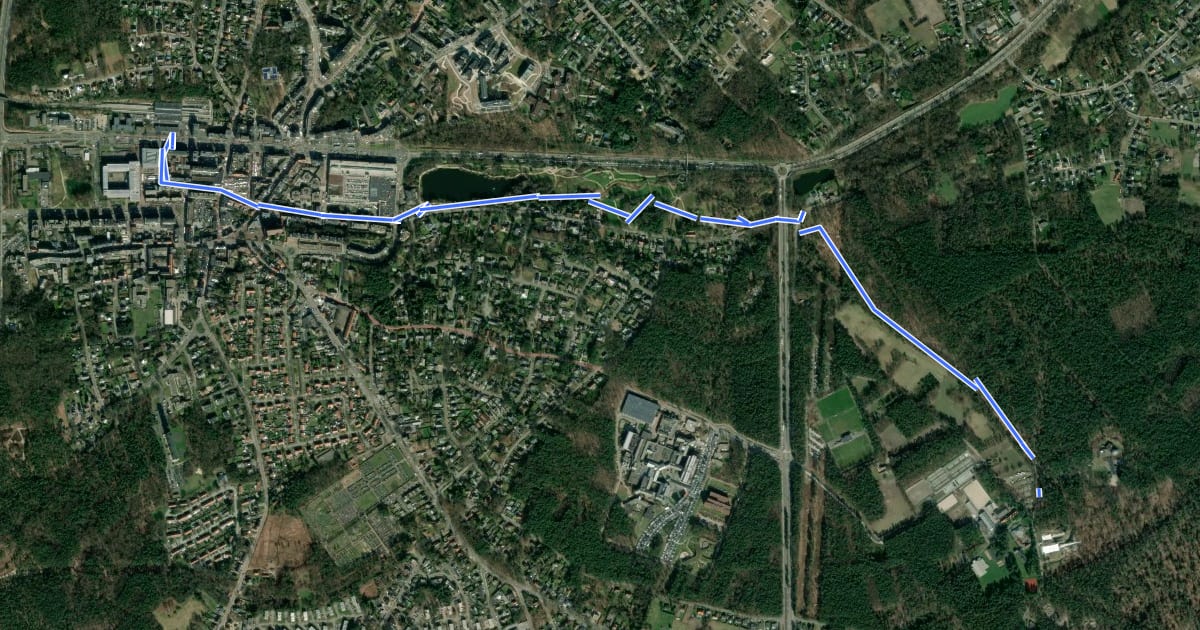 Маршрут National Park Trail Aanlooproute Station Genk на спутниковом снимке