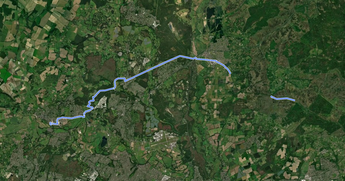 Маршрут National Route 256 на спутниковом снимке