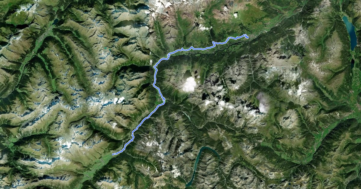 Маршрут Nationalpark Bike-Marathon - Etappe 4 (S-chanf - Scuol) на спутниковом снимке