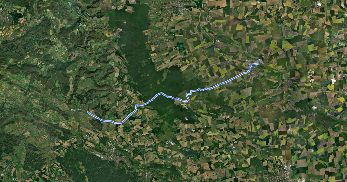 Маршрут Nationalpark Hainich "Gelbe Route" на спутниковом снимке