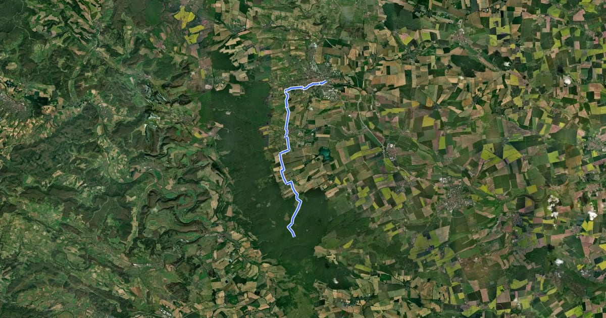 Маршрут Nationalpark Hainich "Rote Route" на спутниковом снимке