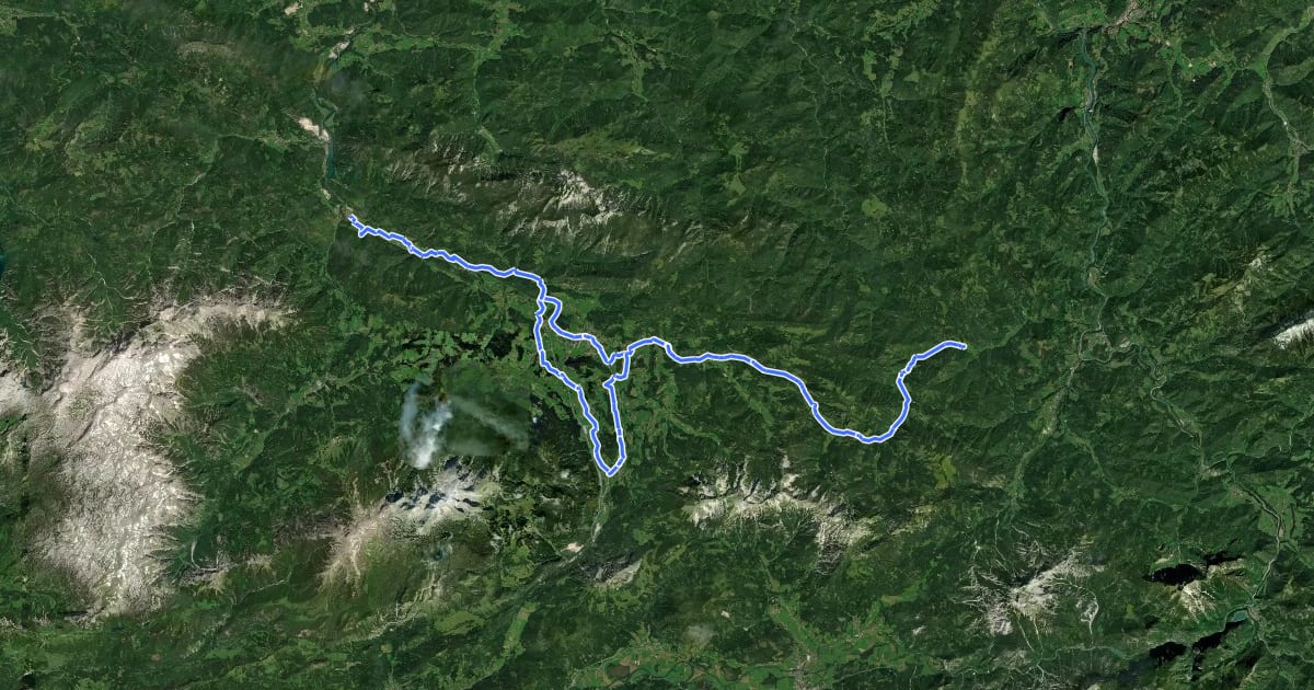 Маршрут Nationalpark-Kalkalpenweg на спутниковом снимке