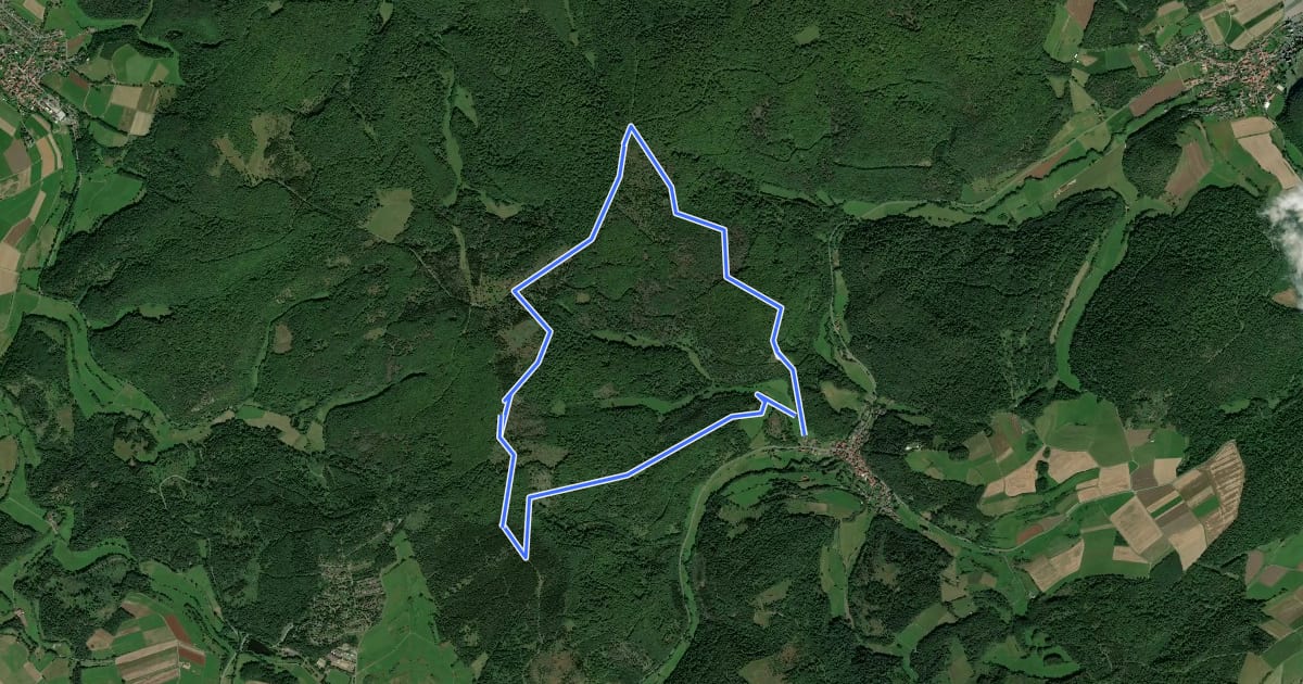 Маршрут Nationalparkrundweg Dreiherrenstein-Route на спутниковом снимке