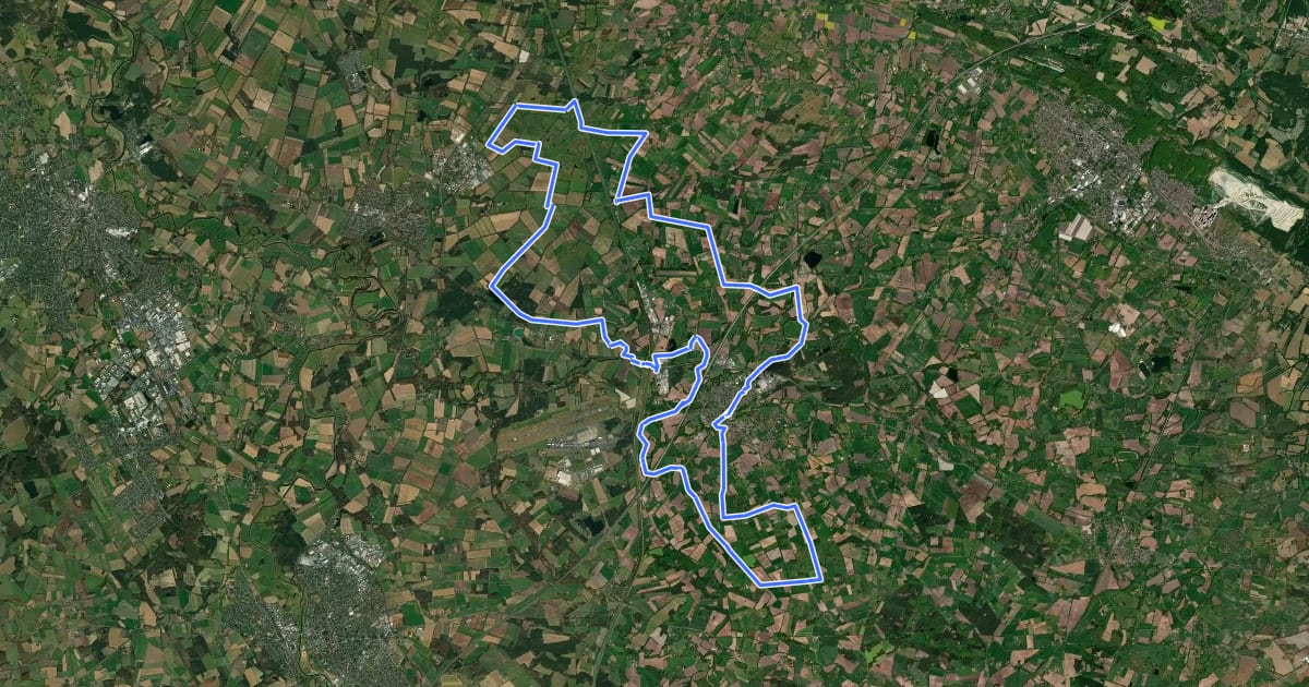 Маршрут NaTourismus Brachvogelroute на спутниковом снимке