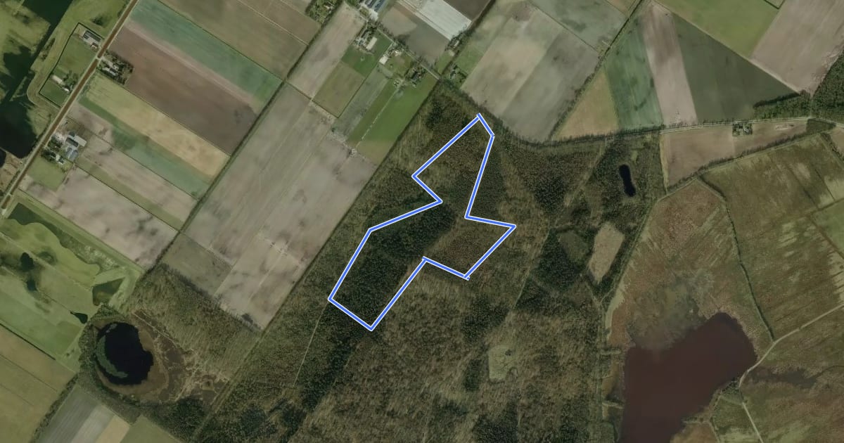 Маршрут Natte neuzenroute на спутниковом снимке