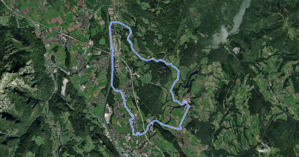 Маршрут Natur Erlebnis-Tour Tennengau на спутниковом снимке