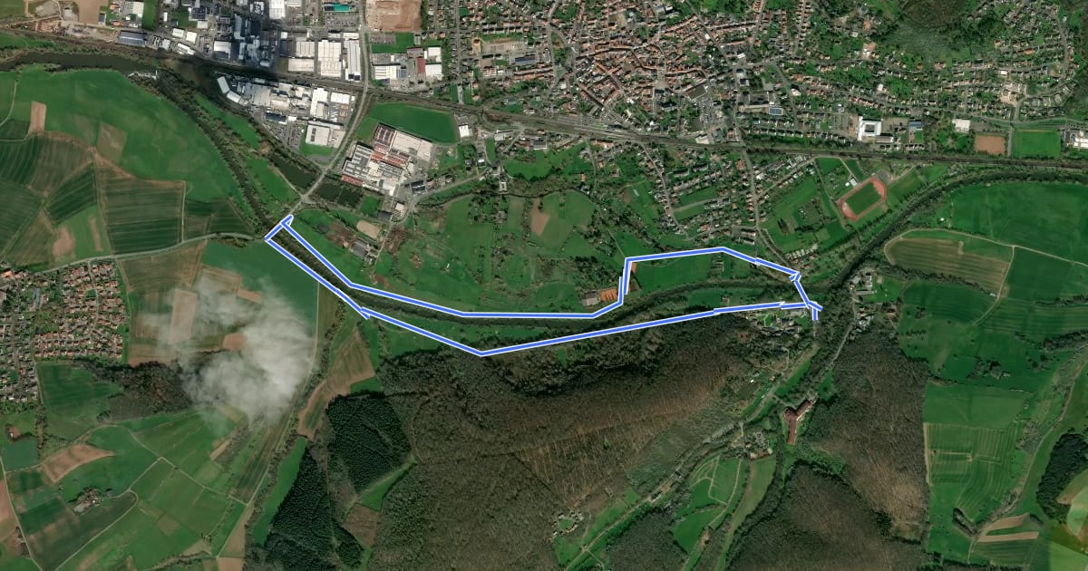 Маршрут Natur-Erlebnis-Weg >Lebendige Nahe< на спутниковом снимке