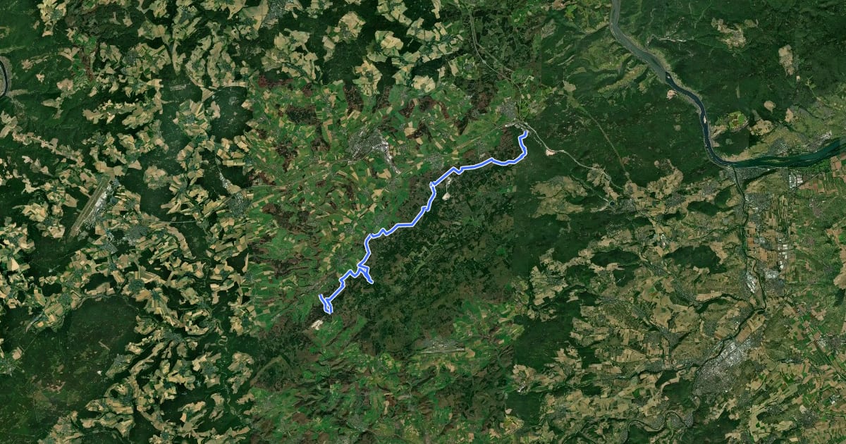Маршрут Natur-Erlebnisweg Schinderhannes на спутниковом снимке