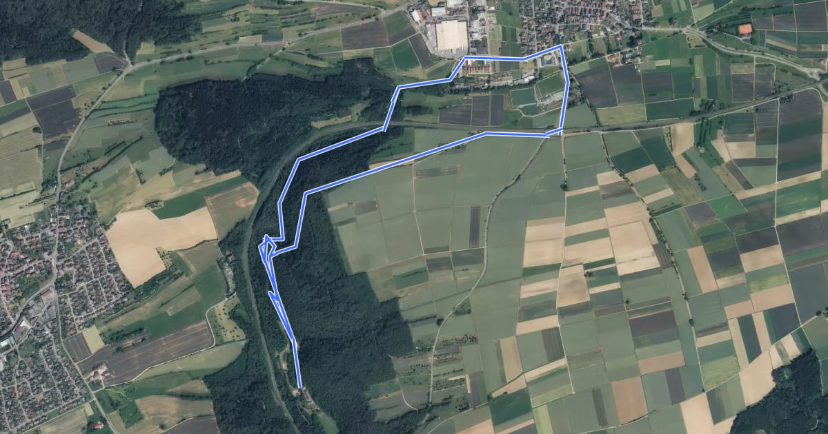 Маршрут Natur-historischer Wanderweg Eutinger Tal на спутниковом снимке