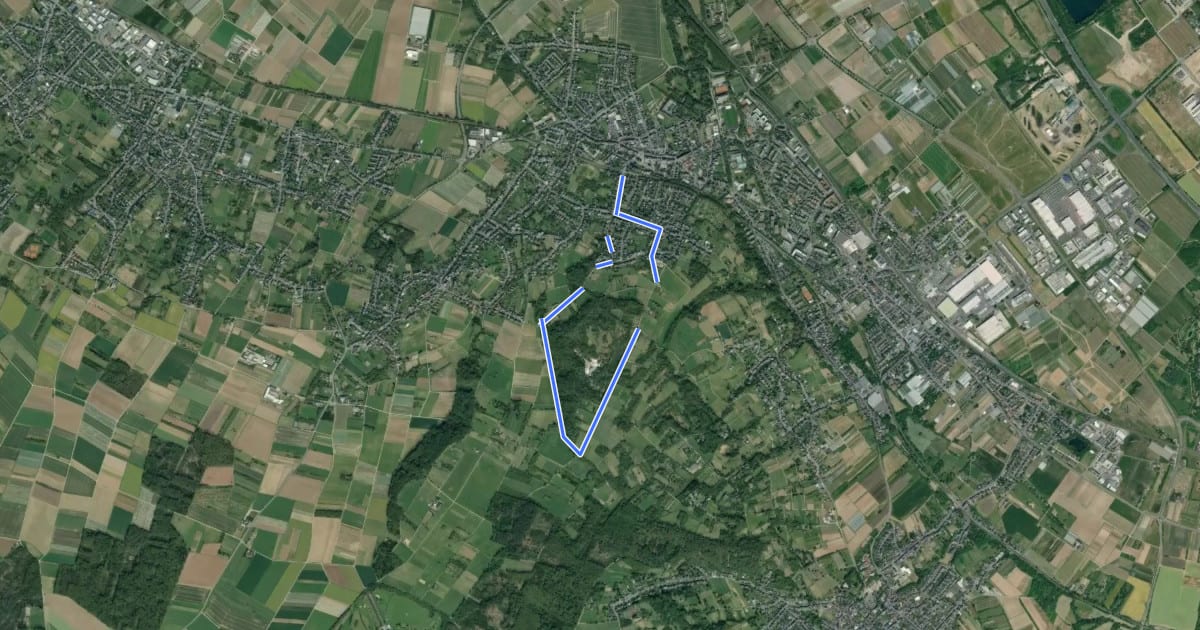 Маршрут Natur-Kultur-Pfad Bornheim-Brenig-Roisdorf - Tour grün на спутниковом снимке