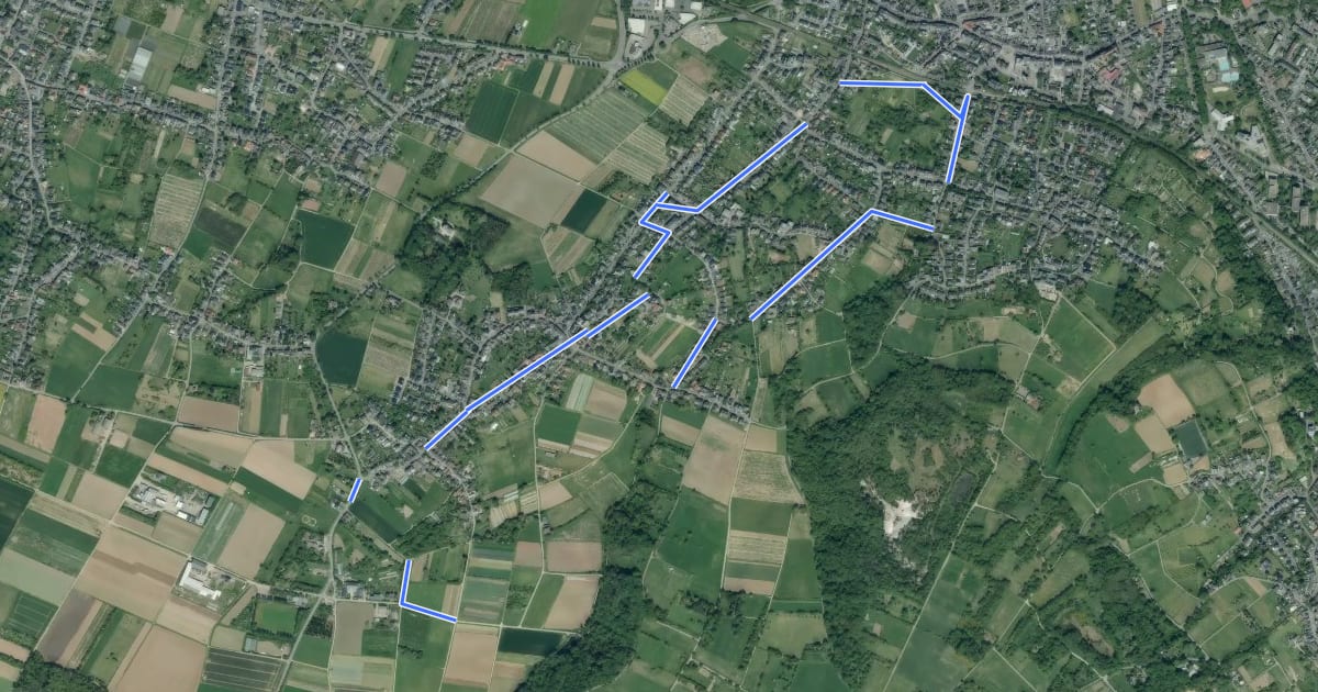 Маршрут Natur-Kultur-Pfad Bornheim-Brenig-Roisdorf - Tour rot на спутниковом снимке