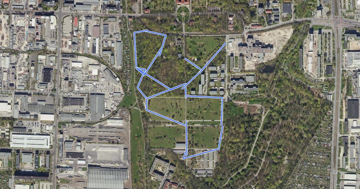 Маршрут Natur- und Gesundheitspfad Landschaftspark Herzberge на спутниковом снимке