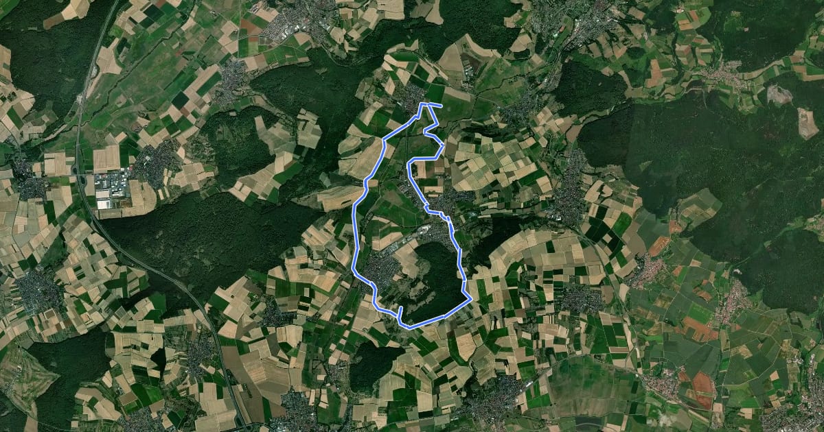Маршрут Natura Trail на спутниковом снимке