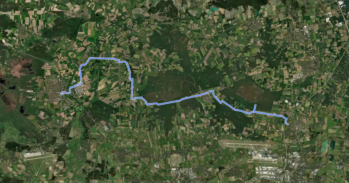 Маршрут Natura Trail 5 на спутниковом снимке