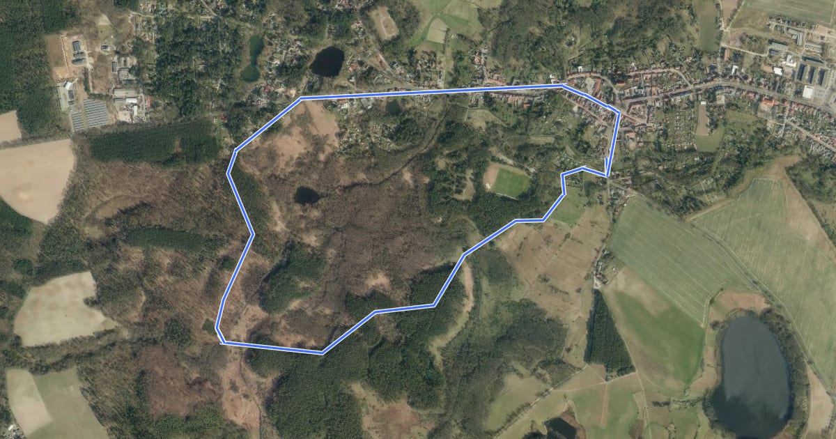 Маршрут Natura Trail Biesenthal Route 1 на спутниковом снимке