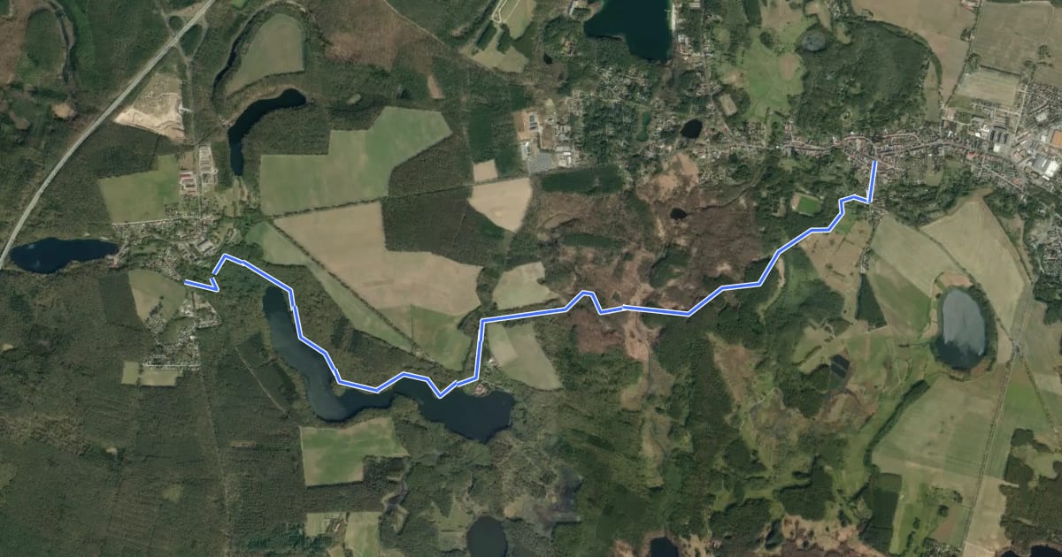 Маршрут Natura Trail Biesenthal Route 2 на спутниковом снимке