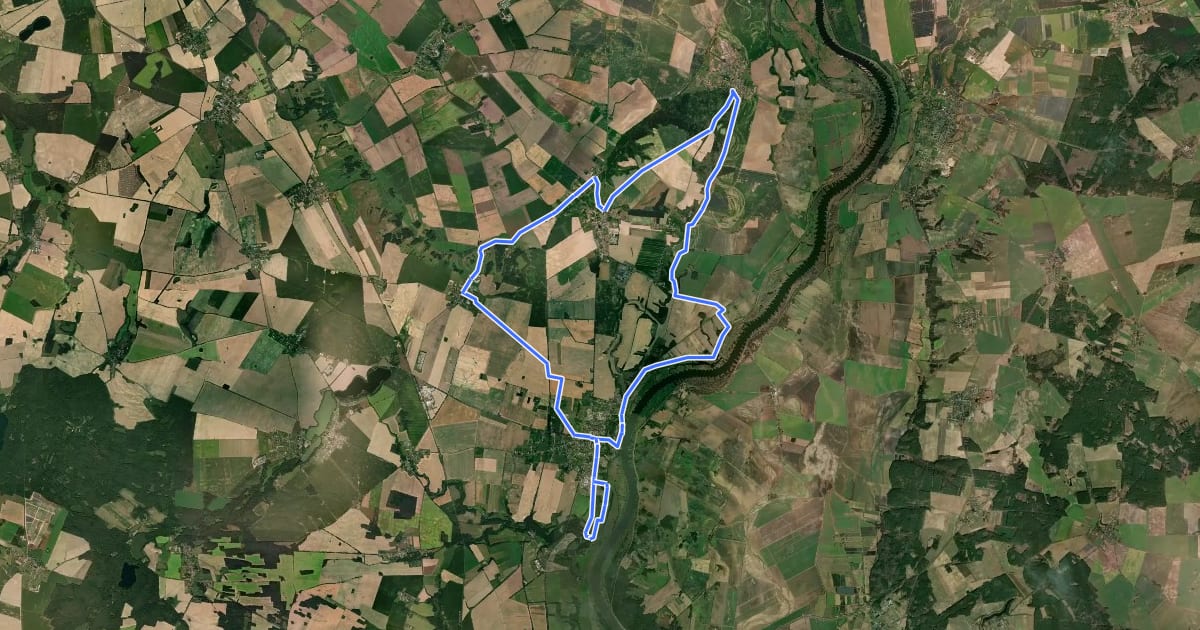 Маршрут Natura Trail Lebus на спутниковом снимке