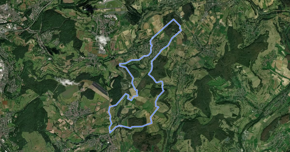 Маршрут Natura Trail Mandelbachtal на спутниковом снимке
