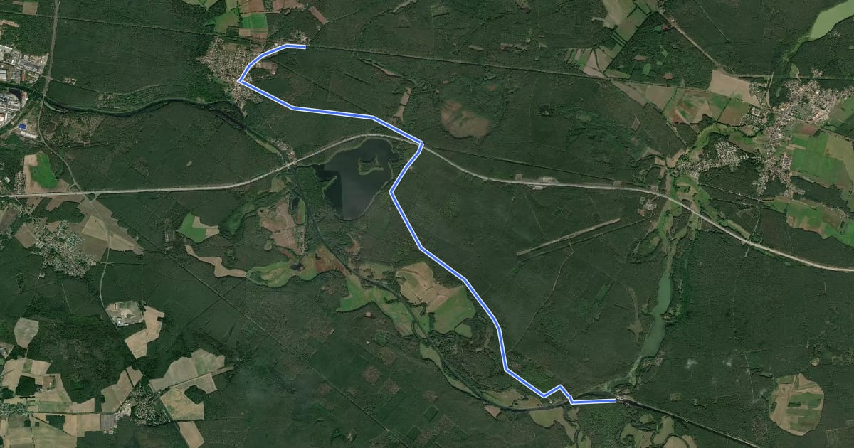 Маршрут Natura Trail Radwandern in der Drahendorfer Spreeniederung - Route 1 на спутниковом снимке