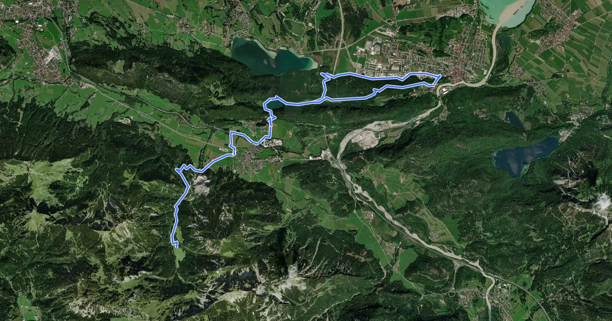 Маршрут Naturbiken Füssen - Vilser Alm на спутниковом снимке